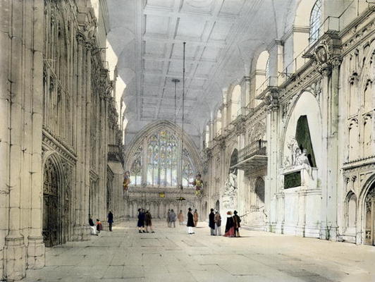 The Guildhall, Interior, from 'London As It Is', engraved and published by the artist, 1842 (colour from Thomas Shotter Boys
