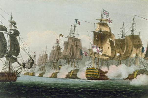 The Battle of Trafalgar, 21st October 1805, engraved by Thomas Sutherland for J. Jenkins's 'Naval Ac from Thomas Whitcombe