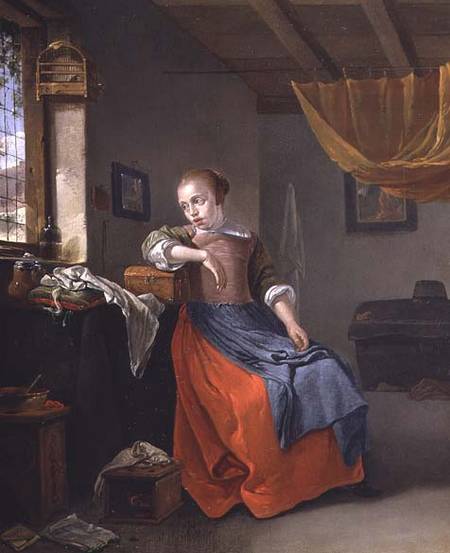 A Seated Woman in an Interior Gazing out of the Window from Thomas Wyck