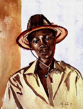 Boy in Fulani Hat, 1991 (w/c on paper) 