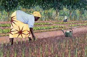 Planting Onions, 2005 (oil on canvas) 