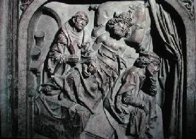 Tomb of Henri II (973-1024) and his wife Kunigunde, detail of the Emperor operated on by St. Benedic