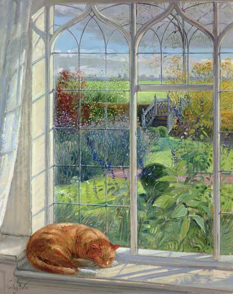 Sleeping Cat and Chinese Bridge (oil on canvas)  from Timothy  Easton