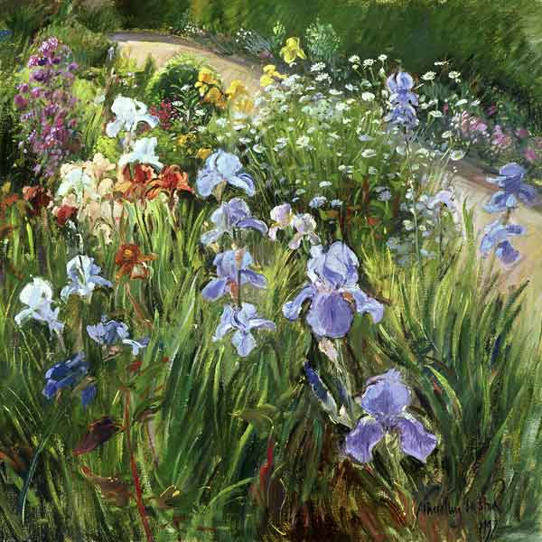 Irises and Oxeye Daisies, 1997 (oil on canvas)  from Timothy  Easton