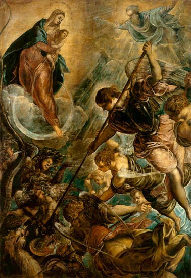 Fight of the archangel of Michael with the Satan from Jacopo Robusti Tintoretto