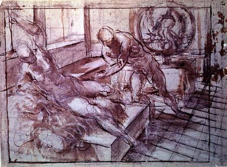 Vulcan and Venus (pen & ink) from Jacopo Robusti Tintoretto
