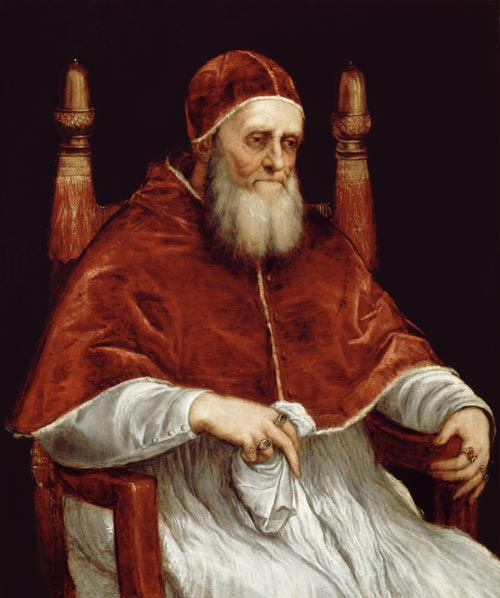 Pope Julius II (1443-1513) after a painting by Raphael from Tizian (aka Tiziano Vercellio)