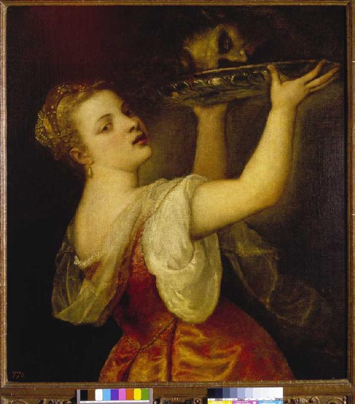 Salome with a raised bowl from Tizian (aka Tiziano Vercellio)