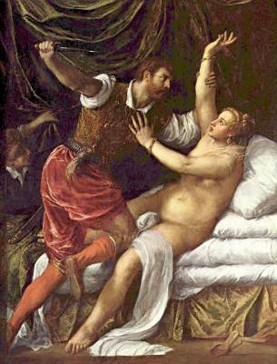 Tarquinius and Lucretia from Tizian (aka Tiziano Vercellio)