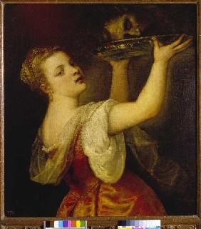 Salome with a raised bowl