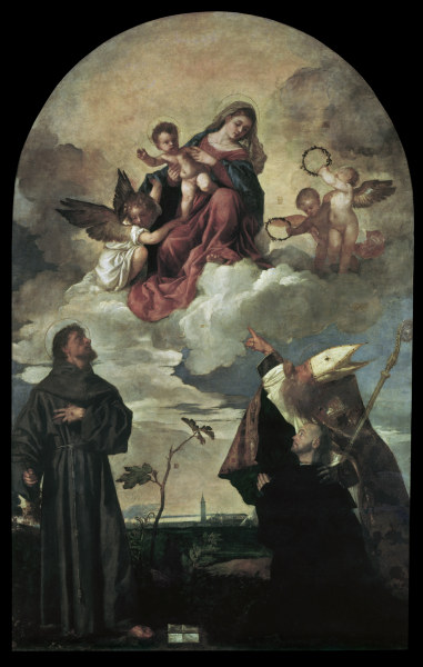 Titian / Mary with child and saints from Tizian (aka Tiziano Vercellio)