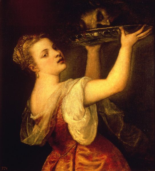 Titian / Salome with raised Platter from Tizian (aka Tiziano Vercellio)