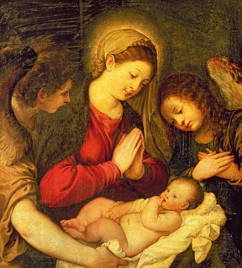 Madonna and Child with Two Angels from Tizian (Schule)
