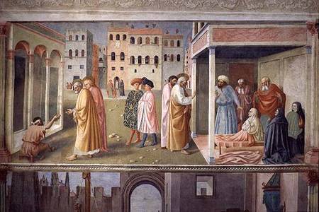 St. Peter healing a cripple, and the raising of Tabitha from Tommaso Masolino da Panicale