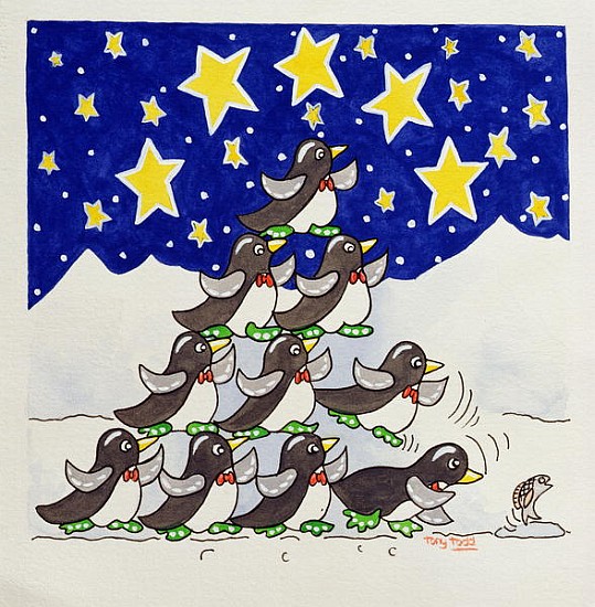 Penguin Formation, 2005 (w/c on paper)  from Tony  Todd