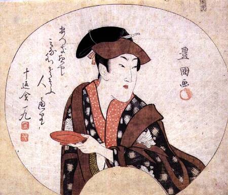 The actor Segawa Kikunojo III; the actor is shown off-stage and is accompanied by a poem by Jippensh from Toyokuni
