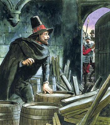 Guy Fawkes, from 'Peeps into the Past', published c.1900 (colour litho) from Trelleek