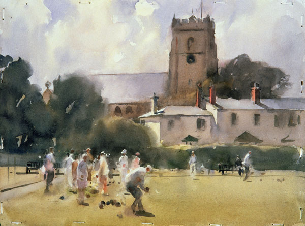 Bowls Match, Sidmouth (w/c on paper)  from Trevor  Chamberlain