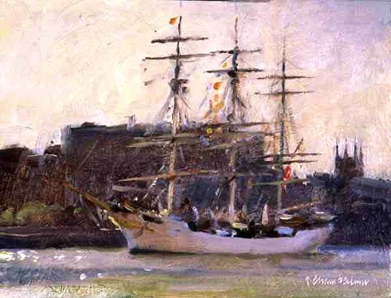 Tall Ship off Southwark (oil on canvas)  from Trevor  Chamberlain