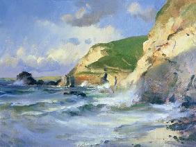 Cliffs at St. Agnes (oil on canvas) 