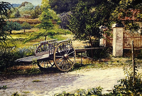 Old Cart, Vichy, France, 1998 (oil on canvas)  from Trevor  Neal