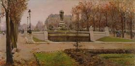 A View of the Tuillerie Gardens, Paris (oil on canvas)