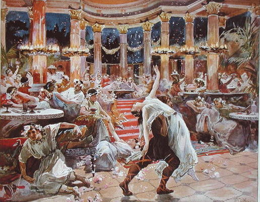 A Banquet in Nero's palace, illustration from 'Quo Vadis' by Henryk Sienkiewicz (1846-1916), c.1910 from Ulpiano Checa y Sanz