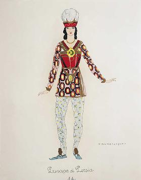 Costume for the Prince of Persia from Turandot by Giacomo Puccini, sketch by Umberto Brunelleschi (1