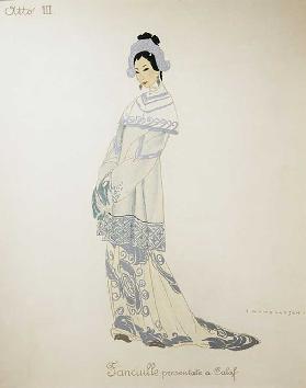 Costume for a young woman from Turandot by Giacomo Puccini, sketch by Umberto Brunelleschi (1879-194