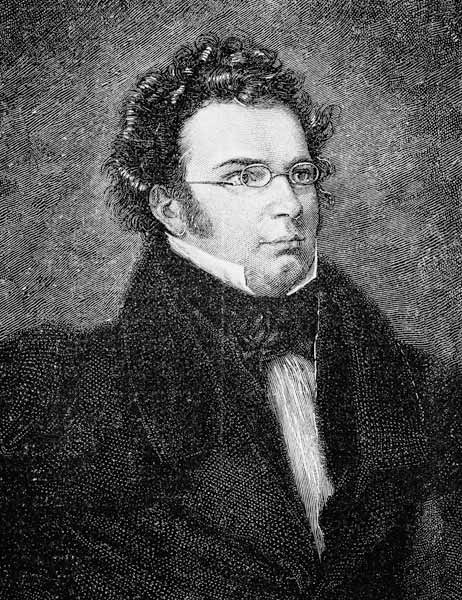 Franz Schubert (1797-1828) (After Watercolour portrait by Wilhelm August Rieder) from Unbekannter Künstler