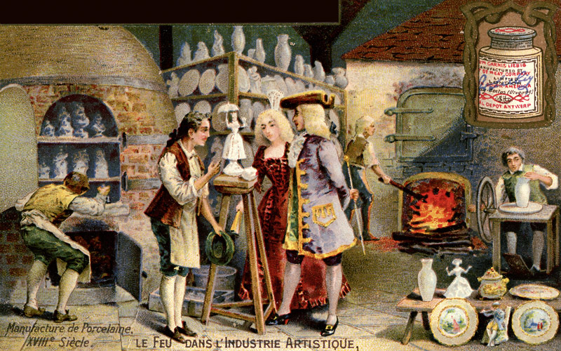 Porcelain manufacture in the 18th century (From a French Advertisement) from Unbekannter Künstler