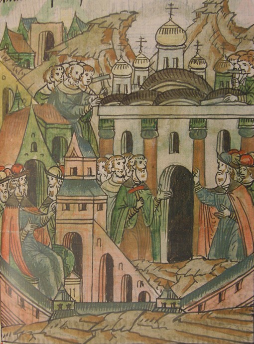 Completion of construction of the Assumption Cathedral in the Moscow Kremlin (From the Illuminated C from Unbekannter Künstler