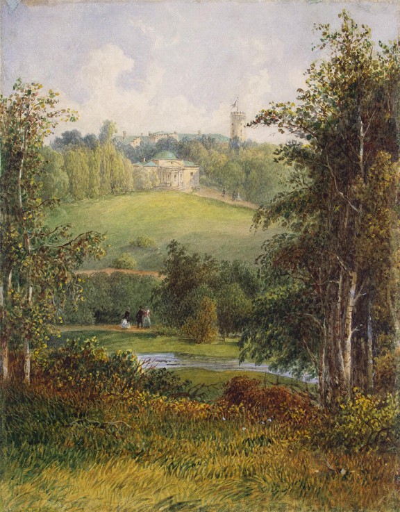 Landscape with the Manor House in the Estate of Gostilitsy near St Petersburg from Unbekannter Künstler