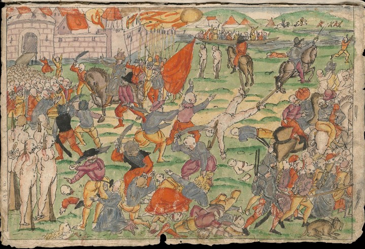 Russian atrocities in Livonia on July and August 1577. From Johann Jakob Wick's Sammlung von Nachric from Unbekannter Künstler
