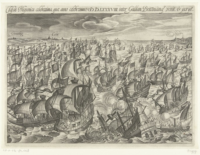 The sinking of the Spanish Armada in 1588 from Unbekannter Künstler