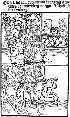 Frederick I receives Brandenburg (Left half)