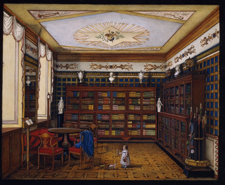The Library of Count Henryk Ilinsky in Romaniv from Unbekannter Künstler