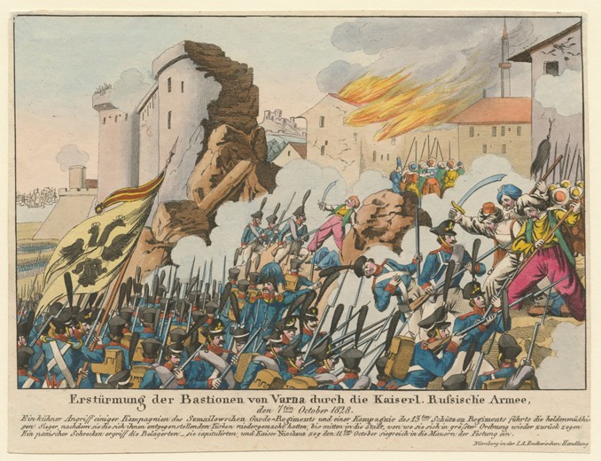 The storming the bastions of Varna by the Russian army on September 1828 from Unbekannter Künstler