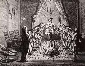 The French Freemasons initiation ceremony