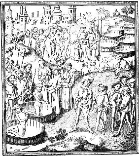 Baptism of Saxon Kings (From "Conquestes de Charlemagne")