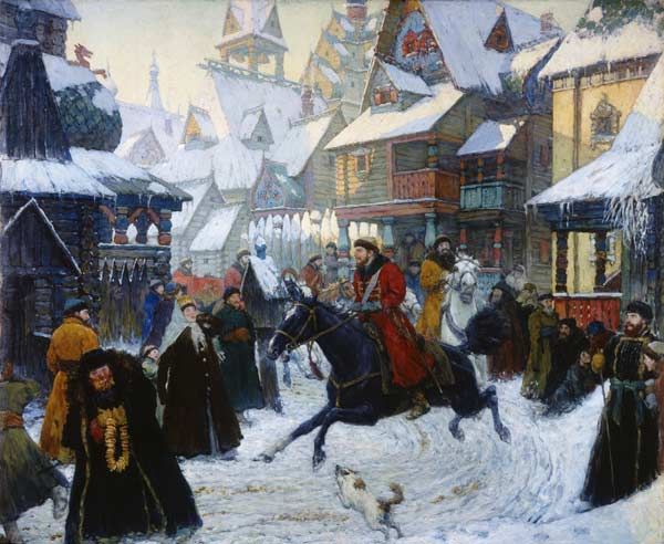 An Ancient Russian Town. The Horsemen from Unbekannter Künstler