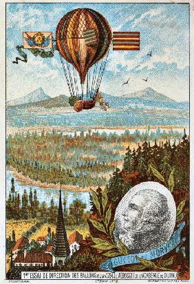 First attempt to direct a balloon by Guyton de Morveau, 1784 (From the Series "The Dream of Flight")