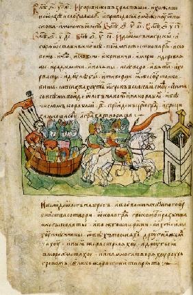 Oleg of Novgorod's campaign against Constantinople (from the Radziwill Chronicle)