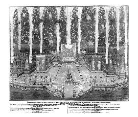 Fireworks on the occasion of the coronation of Anna Ioannovna on April 30, 1730