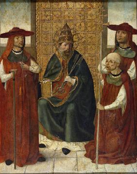 Cardinal Pedro González de Mendoza (1428-1495) praying before Saint Peter
