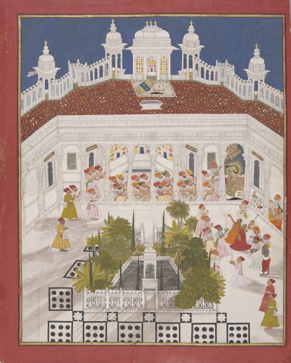 Maharana Ari Singh worshipping in his palace from Unbekannter Künstler