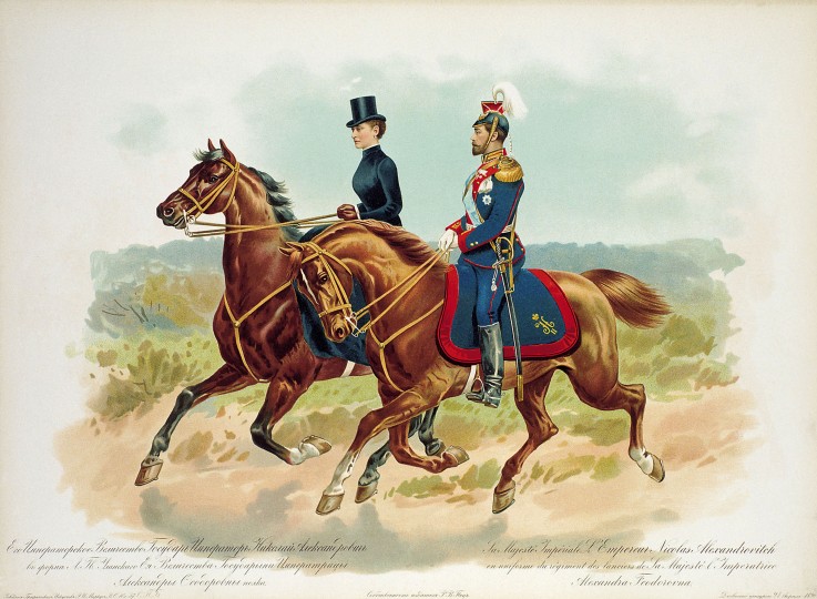 Nicholas II of Russia in the uniform of Her Majestys Lifeguard Uhlan regiment from Unbekannter Künstler