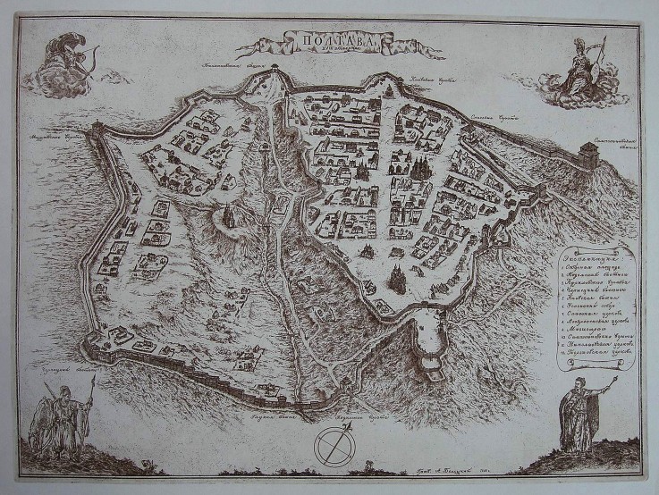 Map of Poltava in the early 18th-century from Unbekannter Künstler