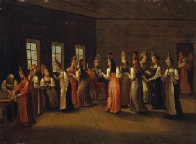 Eve-of-the-wedding party in a Merchant's House