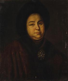 Portrait of Tsarina Evdokiya Feodorovna Lopukhina (1669-1731), the wife of tsar Peter I of Russia